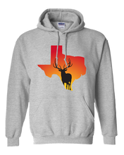 Load image into Gallery viewer, Pullover Hooded Sweatshirt Texas Athletic Heather Elk Vibrant Design High Quality Tight Knit Ring Spun Low Maintenance Cotton Printed With The Newest Available Color Transfer Technology
