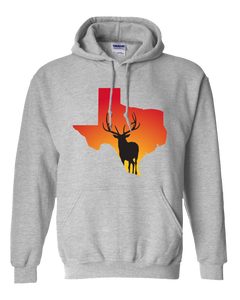 Pullover Hooded Sweatshirt Texas Athletic Heather Elk Vibrant Design High Quality Tight Knit Ring Spun Low Maintenance Cotton Printed With The Newest Available Color Transfer Technology