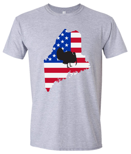 Short Sleeve T-Shirt Maine Athletic Heather Turkey Vibrant Design High Quality Tight Knit Ring Spun Low Maintenance Cotton Printed With The Newest Available Color Transfer Technology