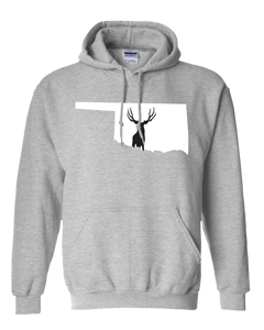 Pullover Hooded Sweatshirt Oklahoma Athletic Heather Mule Deer Vibrant Design High Quality Tight Knit Ring Spun Low Maintenance Cotton Printed With The Newest Available Color Transfer Technology