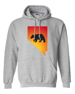 Pullover Hooded Sweatshirt Nevada Athletic Heather Black Bear Vibrant Design High Quality Tight Knit Ring Spun Low Maintenance Cotton Printed With The Newest Available Color Transfer Technology