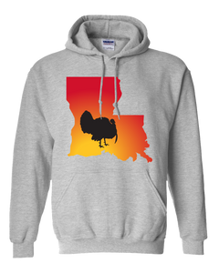 Pullover Hooded Sweatshirt Louisiana Athletic Heather Turkey Vibrant Design High Quality Tight Knit Ring Spun Low Maintenance Cotton Printed With The Newest Available Color Transfer Technology