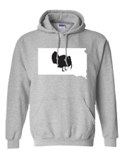 Load image into Gallery viewer, Pullover Hooded Sweatshirt South Dakota Athletic Heather Turkey Vibrant Design High Quality Tight Knit Ring Spun Low Maintenance Cotton Printed With The Newest Available Color Transfer Technology