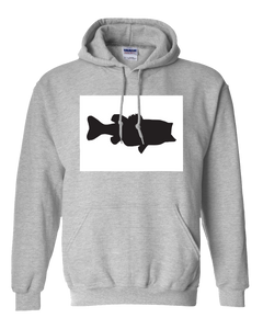 Pullover Hooded Sweatshirt Colorado Athletic Heather Large Mouth Bass Vibrant Design High Quality Tight Knit Ring Spun Low Maintenance Cotton Printed With The Newest Available Color Transfer Technology