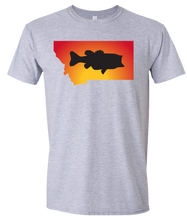 Load image into Gallery viewer, Short Sleeve T-Shirt Montana Athletic Heather Large Mouth Bass Vibrant Design High Quality Tight Knit Ring Spun Low Maintenance Cotton Printed With The Newest Available Color Transfer Technology
