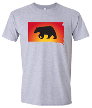 Load image into Gallery viewer, Short Sleeve T-Shirt South Dakota Athletic Heather Black Bear Vibrant Design High Quality Tight Knit Ring Spun Low Maintenance Cotton Printed With The Newest Available Color Transfer Technology