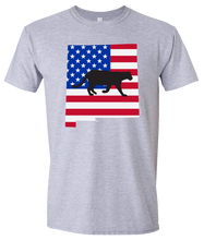 Load image into Gallery viewer, Short Sleeve T-Shirt New Mexico Athletic Heather Mountain Lion Vibrant Design High Quality Tight Knit Ring Spun Low Maintenance Cotton Printed With The Newest Available Color Transfer Technology