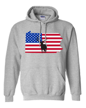 Load image into Gallery viewer, Pullover Hooded Sweatshirt Pennsylvania Athletic Heather Elk Vibrant Design High Quality Tight Knit Ring Spun Low Maintenance Cotton Printed With The Newest Available Color Transfer Technology