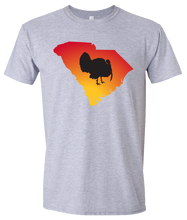 Load image into Gallery viewer, Short Sleeve T-Shirt South Carolina Athletic Heather Turkey Vibrant Design High Quality Tight Knit Ring Spun Low Maintenance Cotton Printed With The Newest Available Color Transfer Technology