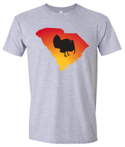 Short Sleeve T-Shirt South Carolina Athletic Heather Turkey Vibrant Design High Quality Tight Knit Ring Spun Low Maintenance Cotton Printed With The Newest Available Color Transfer Technology