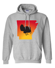 Load image into Gallery viewer, Pullover Hooded Sweatshirt Arkansas Athletic Heather Turkey Vibrant Design High Quality Tight Knit Ring Spun Low Maintenance Cotton Printed With The Newest Available Color Transfer Technology