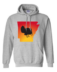 Pullover Hooded Sweatshirt Arkansas Athletic Heather Turkey Vibrant Design High Quality Tight Knit Ring Spun Low Maintenance Cotton Printed With The Newest Available Color Transfer Technology