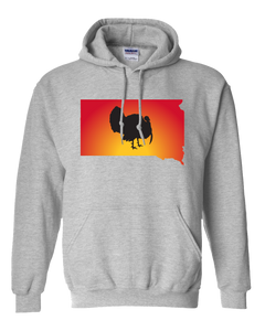 Pullover Hooded Sweatshirt South Dakota Athletic Heather Turkey Vibrant Design High Quality Tight Knit Ring Spun Low Maintenance Cotton Printed With The Newest Available Color Transfer Technology