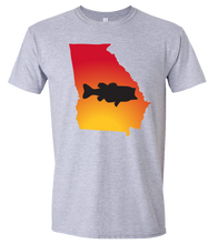Load image into Gallery viewer, Short Sleeve T-Shirt Georgia Athletic Heather Large Mouth Bass Vibrant Design High Quality Tight Knit Ring Spun Low Maintenance Cotton Printed With The Newest Available Color Transfer Technology