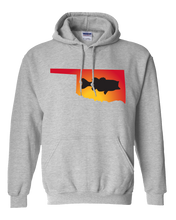 Load image into Gallery viewer, Pullover Hooded Sweatshirt Oklahoma Athletic Heather Large Mouth Bass Vibrant Design High Quality Tight Knit Ring Spun Low Maintenance Cotton Printed With The Newest Available Color Transfer Technology