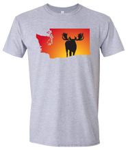 Load image into Gallery viewer, Short Sleeve T-Shirt Washington Athletic Heather Moose Vibrant Design High Quality Tight Knit Ring Spun Low Maintenance Cotton Printed With The Newest Available Color Transfer Technology