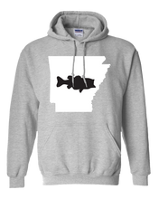 Load image into Gallery viewer, Pullover Hooded Sweatshirt Arkansas Athletic Heather Large Mouth Bass Vibrant Design High Quality Tight Knit Ring Spun Low Maintenance Cotton Printed With The Newest Available Color Transfer Technology