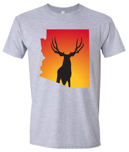 Short Sleeve T-Shirt Arizona Athletic Heather Mule Deer Vibrant Design High Quality Tight Knit Ring Spun Low Maintenance Cotton Printed With The Newest Available Color Transfer Technology