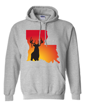 Load image into Gallery viewer, Pullover Hooded Sweatshirt Louisiana Athletic Heather Whitetail Deer Vibrant Design High Quality Tight Knit Ring Spun Low Maintenance Cotton Printed With The Newest Available Color Transfer Technology