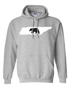 Pullover Hooded Sweatshirt Tennessee Athletic Heather Black Bear Vibrant Design High Quality Tight Knit Ring Spun Low Maintenance Cotton Printed With The Newest Available Color Transfer Technology