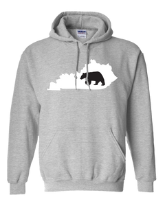 Pullover Hooded Sweatshirt Kentucky Athletic Heather Black Bear Vibrant Design High Quality Tight Knit Ring Spun Low Maintenance Cotton Printed With The Newest Available Color Transfer Technology