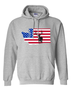 Pullover Hooded Sweatshirt Washington Athletic Heather Elk Vibrant Design High Quality Tight Knit Ring Spun Low Maintenance Cotton Printed With The Newest Available Color Transfer Technology