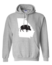 Load image into Gallery viewer, Pullover Hooded Sweatshirt Georgia Athletic Heather Wild Hog Vibrant Design High Quality Tight Knit Ring Spun Low Maintenance Cotton Printed With The Newest Available Color Transfer Technology