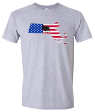 Load image into Gallery viewer, Short Sleeve T-Shirt Massachusetts Athletic Heather Turkey Vibrant Design High Quality Tight Knit Ring Spun Low Maintenance Cotton Printed With The Newest Available Color Transfer Technology