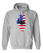 Load image into Gallery viewer, Pullover Hooded Sweatshirt Illinois Athletic Heather Turkey Vibrant Design High Quality Tight Knit Ring Spun Low Maintenance Cotton Printed With The Newest Available Color Transfer Technology