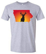 Load image into Gallery viewer, Short Sleeve T-Shirt Iowa Athletic Heather Whitetail Deer Vibrant Design High Quality Tight Knit Ring Spun Low Maintenance Cotton Printed With The Newest Available Color Transfer Technology