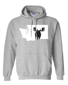 Pullover Hooded Sweatshirt Washington Athletic Heather Moose Vibrant Design High Quality Tight Knit Ring Spun Low Maintenance Cotton Printed With The Newest Available Color Transfer Technology