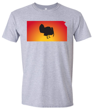 Load image into Gallery viewer, Short Sleeve T-Shirt Kansas Athletic Heather Turkey Vibrant Design High Quality Tight Knit Ring Spun Low Maintenance Cotton Printed With The Newest Available Color Transfer Technology