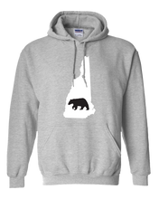 Load image into Gallery viewer, Pullover Hooded Sweatshirt New Hampshire Athletic Heather Black Bear Vibrant Design High Quality Tight Knit Ring Spun Low Maintenance Cotton Printed With The Newest Available Color Transfer Technology
