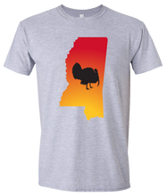 Load image into Gallery viewer, Short Sleeve T-Shirt Mississippi Athletic Heather Turkey Vibrant Design High Quality Tight Knit Ring Spun Low Maintenance Cotton Printed With The Newest Available Color Transfer Technology
