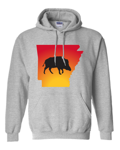 Pullover Hooded Sweatshirt Arkansas Athletic Heather Wild Hog Vibrant Design High Quality Tight Knit Ring Spun Low Maintenance Cotton Printed With The Newest Available Color Transfer Technology