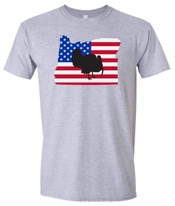 Short Sleeve T-Shirt Oregon Athletic Heather Turkey Vibrant Design High Quality Tight Knit Ring Spun Low Maintenance Cotton Printed With The Newest Available Color Transfer Technology