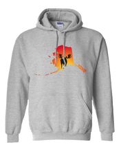 Load image into Gallery viewer, Pullover Hooded Sweatshirt Alaska Athletic Heather Moose Vibrant Design High Quality Tight Knit Ring Spun Low Maintenance Cotton Printed With The Newest Available Color Transfer Technology