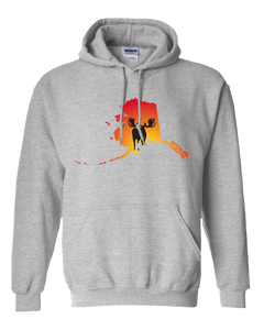 Pullover Hooded Sweatshirt Alaska Athletic Heather Moose Vibrant Design High Quality Tight Knit Ring Spun Low Maintenance Cotton Printed With The Newest Available Color Transfer Technology