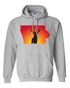 Pullover Hooded Sweatshirt Iowa Athletic Heather Whitetail Deer Vibrant Design High Quality Tight Knit Ring Spun Low Maintenance Cotton Printed With The Newest Available Color Transfer Technology