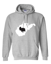 Load image into Gallery viewer, Pullover Hooded Sweatshirt West Virginia Athletic Heather Turkey Vibrant Design High Quality Tight Knit Ring Spun Low Maintenance Cotton Printed With The Newest Available Color Transfer Technology