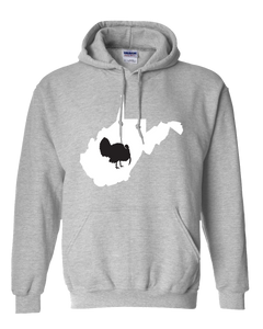 Pullover Hooded Sweatshirt West Virginia Athletic Heather Turkey Vibrant Design High Quality Tight Knit Ring Spun Low Maintenance Cotton Printed With The Newest Available Color Transfer Technology