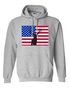 Pullover Hooded Sweatshirt Colorado Athletic Heather Mule Deer Vibrant Design High Quality Tight Knit Ring Spun Low Maintenance Cotton Printed With The Newest Available Color Transfer Technology