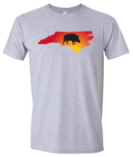 Load image into Gallery viewer, Short Sleeve T-Shirt North Carolina Athletic Heather Wild Hog Vibrant Design High Quality Tight Knit Ring Spun Low Maintenance Cotton Printed With The Newest Available Color Transfer Technology