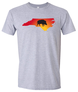 Short Sleeve T-Shirt North Carolina Athletic Heather Wild Hog Vibrant Design High Quality Tight Knit Ring Spun Low Maintenance Cotton Printed With The Newest Available Color Transfer Technology