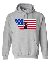 Load image into Gallery viewer, Pullover Hooded Sweatshirt Montana Athletic Heather Whitetail Deer Vibrant Design High Quality Tight Knit Ring Spun Low Maintenance Cotton Printed With The Newest Available Color Transfer Technology