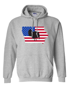 Pullover Hooded Sweatshirt Iowa Athletic Heather Turkey Vibrant Design High Quality Tight Knit Ring Spun Low Maintenance Cotton Printed With The Newest Available Color Transfer Technology
