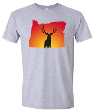Load image into Gallery viewer, Short Sleeve T-Shirt Oregon Athletic Heather Mule Deer Vibrant Design High Quality Tight Knit Ring Spun Low Maintenance Cotton Printed With The Newest Available Color Transfer Technology