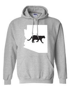 Pullover Hooded Sweatshirt Arizona Athletic Heather Mountain Lion Vibrant Design High Quality Tight Knit Ring Spun Low Maintenance Cotton Printed With The Newest Available Color Transfer Technology