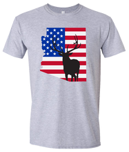 Load image into Gallery viewer, Short Sleeve T-Shirt Arizona Athletic Heather Elk Vibrant Design High Quality Tight Knit Ring Spun Low Maintenance Cotton Printed With The Newest Available Color Transfer Technology