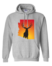 Load image into Gallery viewer, Pullover Hooded Sweatshirt Arizona Athletic Heather Mule Deer Vibrant Design High Quality Tight Knit Ring Spun Low Maintenance Cotton Printed With The Newest Available Color Transfer Technology